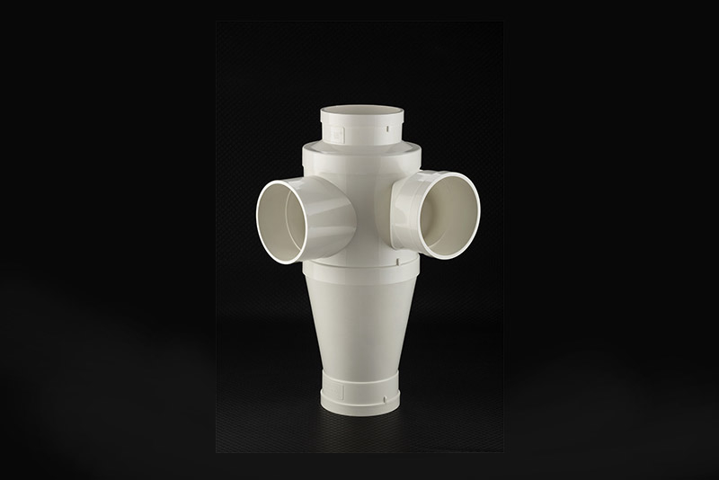 螺旋消音立体四通（胶粘）