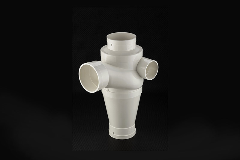 螺旋消音左旋异径立体四通（胶粘）